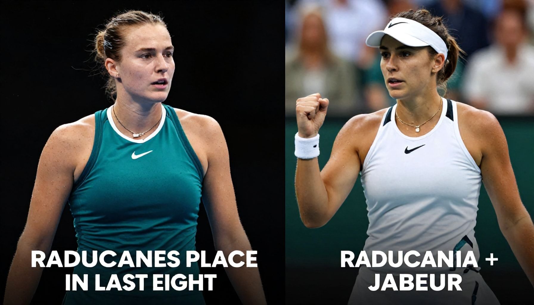 Raducanu Books Place in Last Eight Against Jabeur