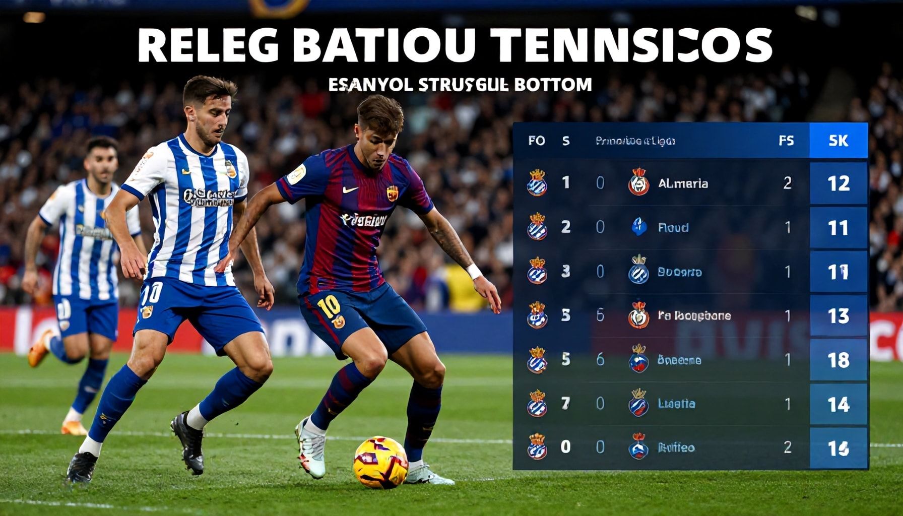 Relegation Battle Intensifies: Almeria and Espanyol Struggle at the Bottom