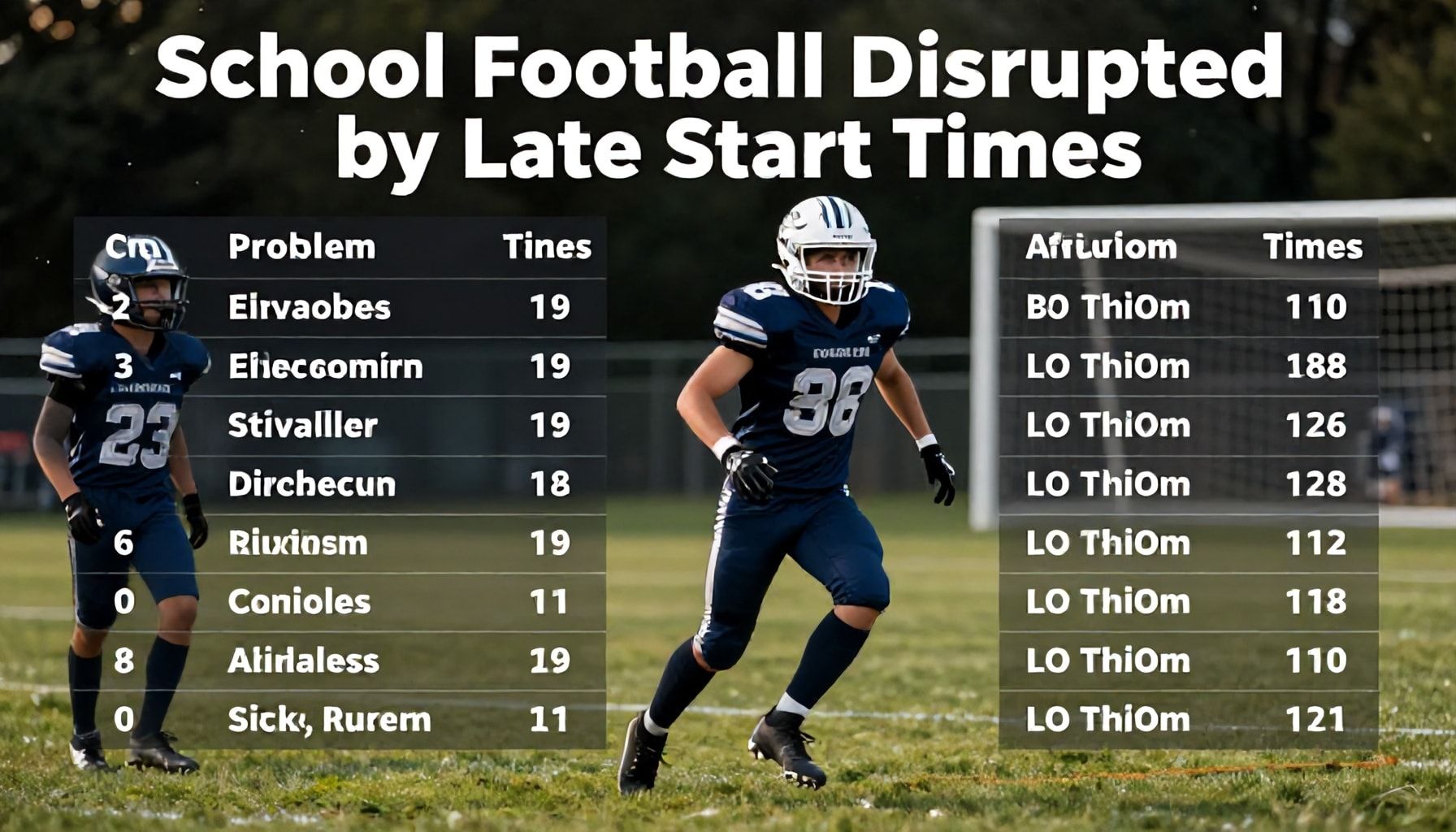 School Football Fixtures Disrupted by Late Start Times