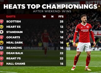 Scottish Championship: Hearts Top Standings After Weekend Wins