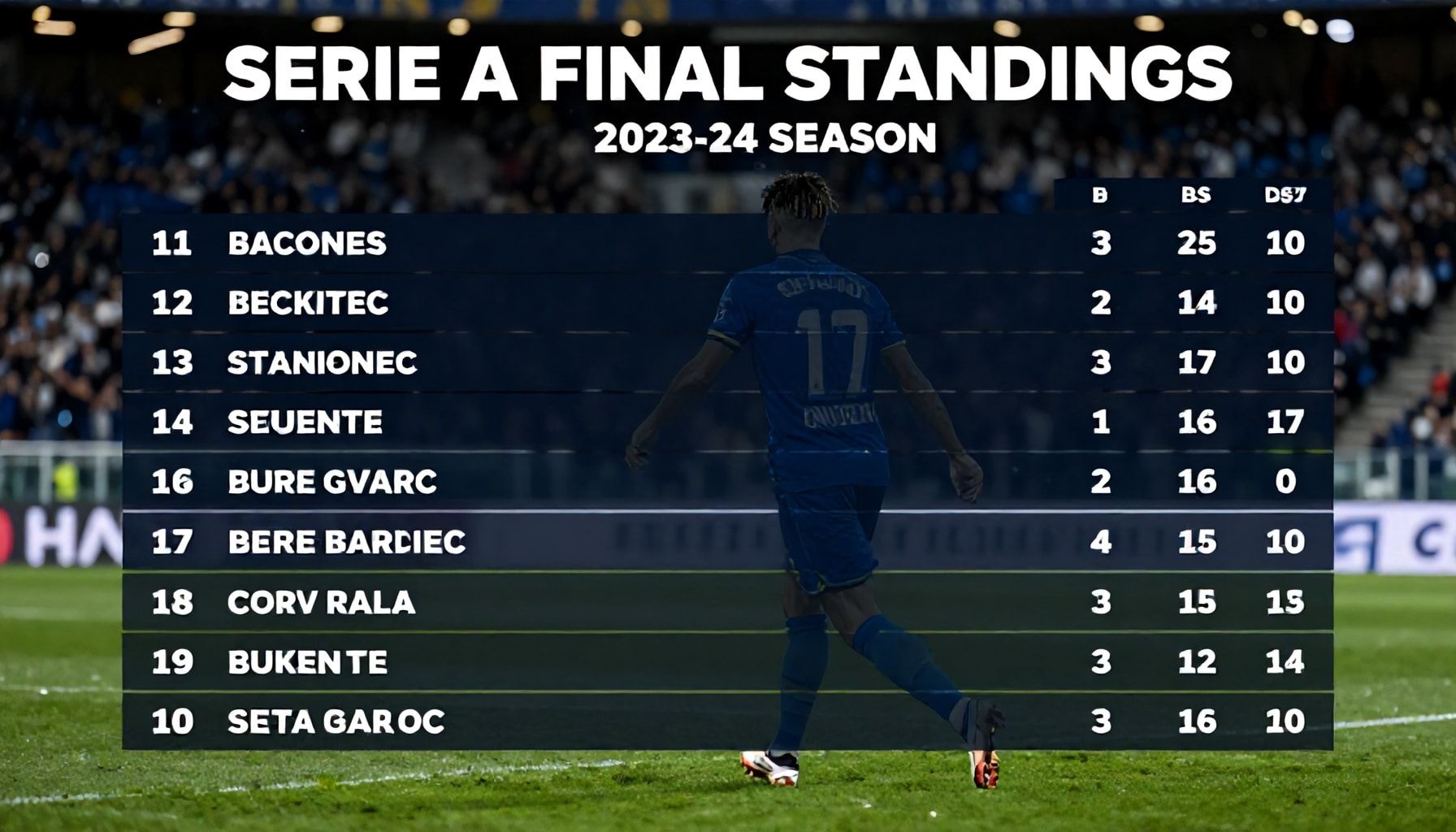 Serie A Releases Final Standings for 2023-24 Season