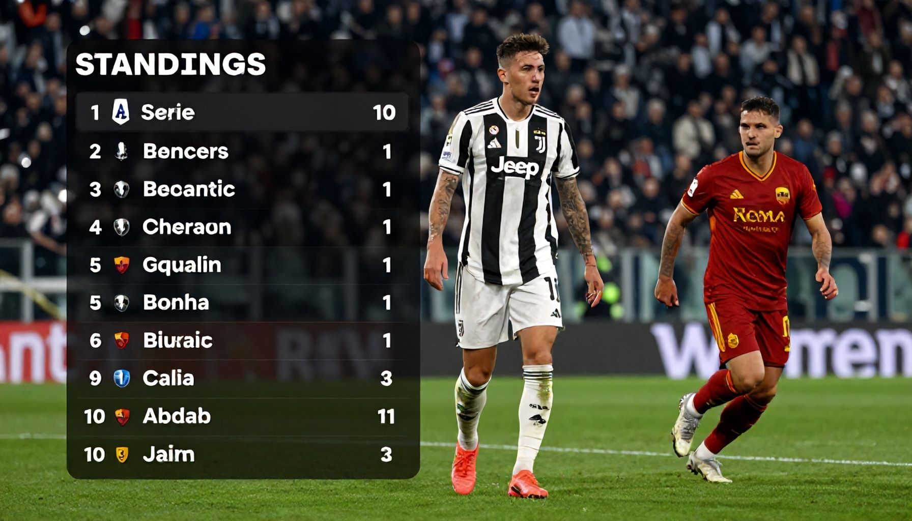 Serie A Standings: Juventus Ascend After Roma Win