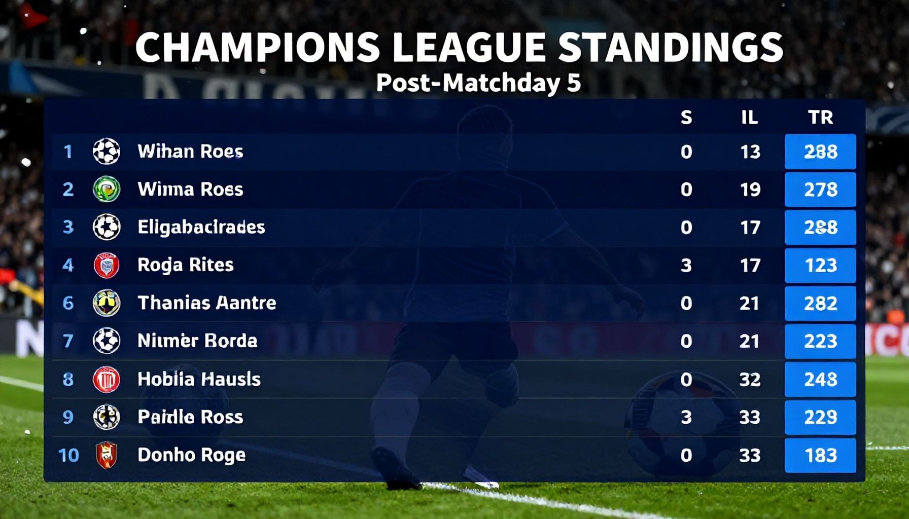 Significant Shifts in Champions League Standings Post-Matchday 5