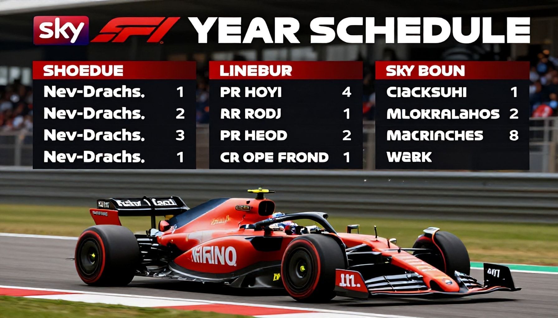 Sky F1 Announces Next Year's Racing Lineup
