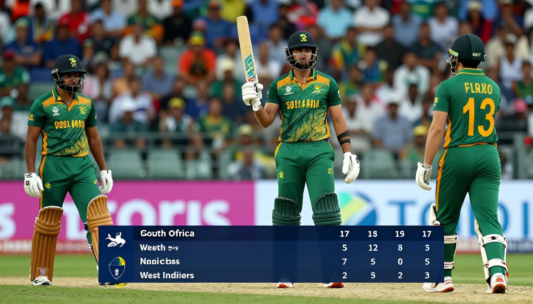 South Africa Fall Short Despite Brilliant Chase in T20 Clash with West Indies