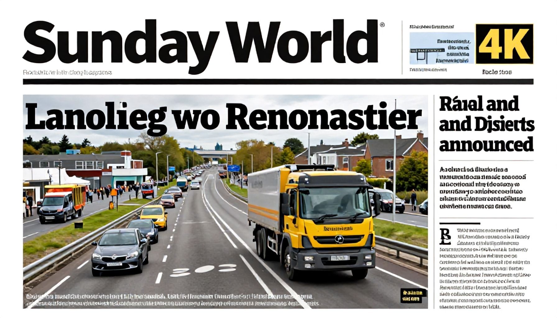 Sunday World Exclusive: Major Roads, Rail and Digital Projects Announced