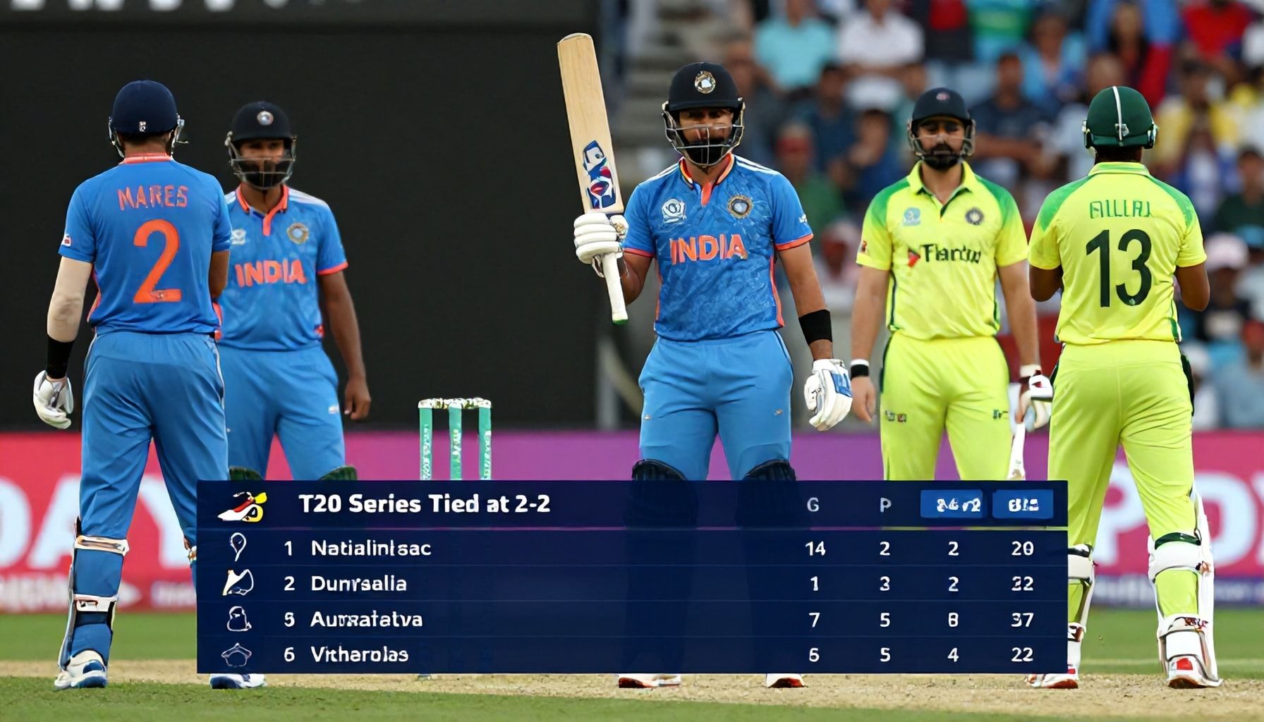 T20 Series Tied at 2-2, Decider Awaits in Final Match