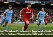 Football Teams Lose Performance in Away Matches, Study Finds