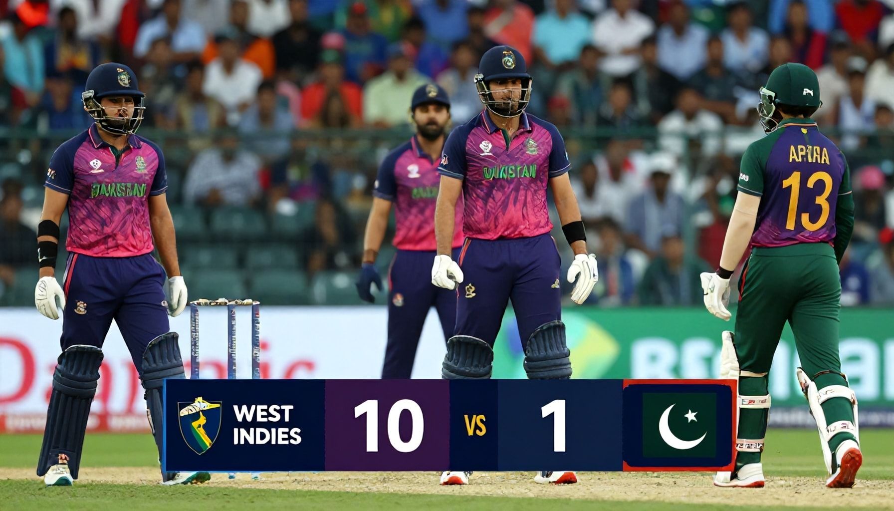 The West Indies cricket team triumphed over Pakistan by 10 wickets in a thrilling encounter.