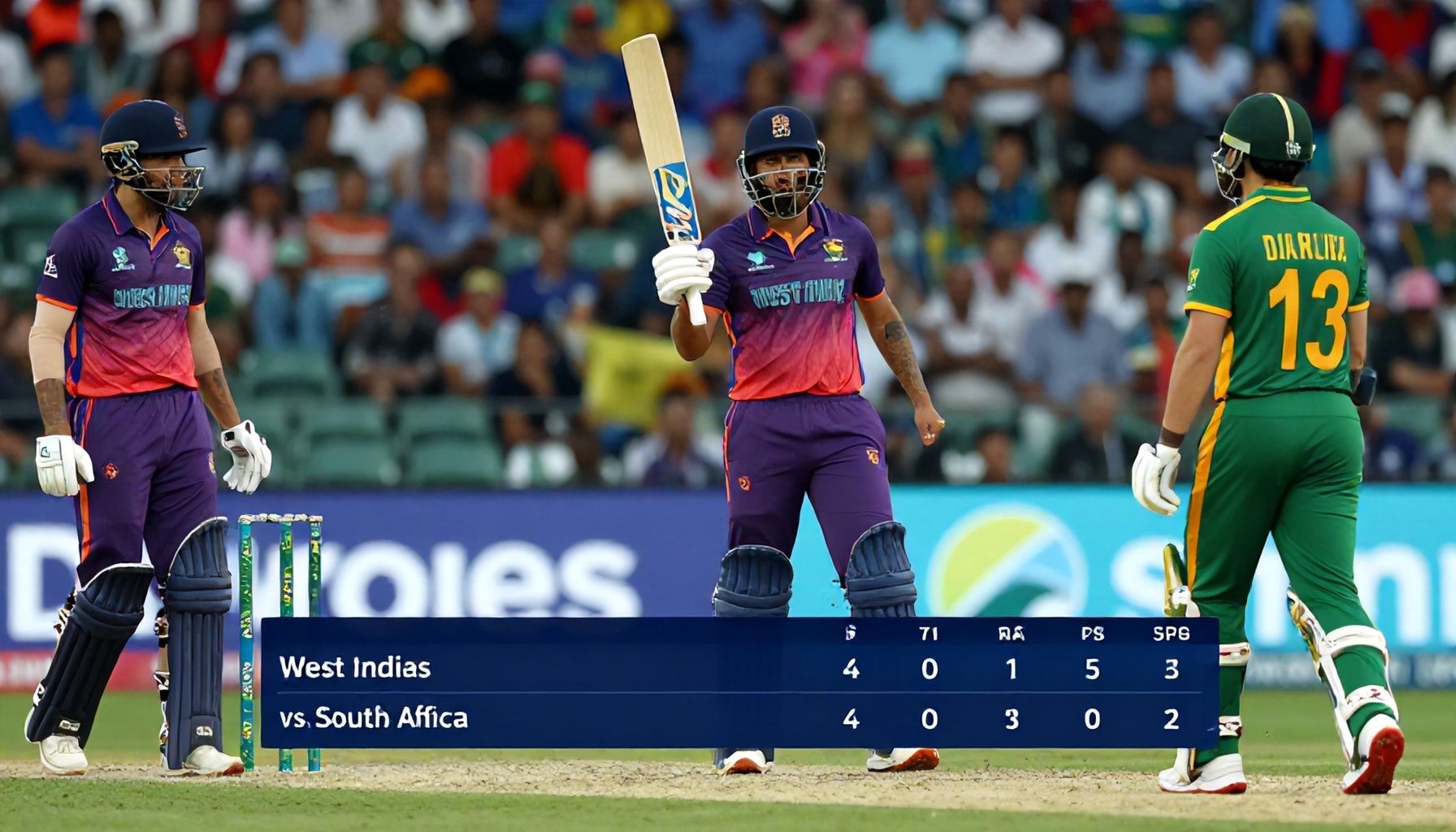 The West Indies Defeat South Africa by 20 Runs in High-Scoring T20 Match