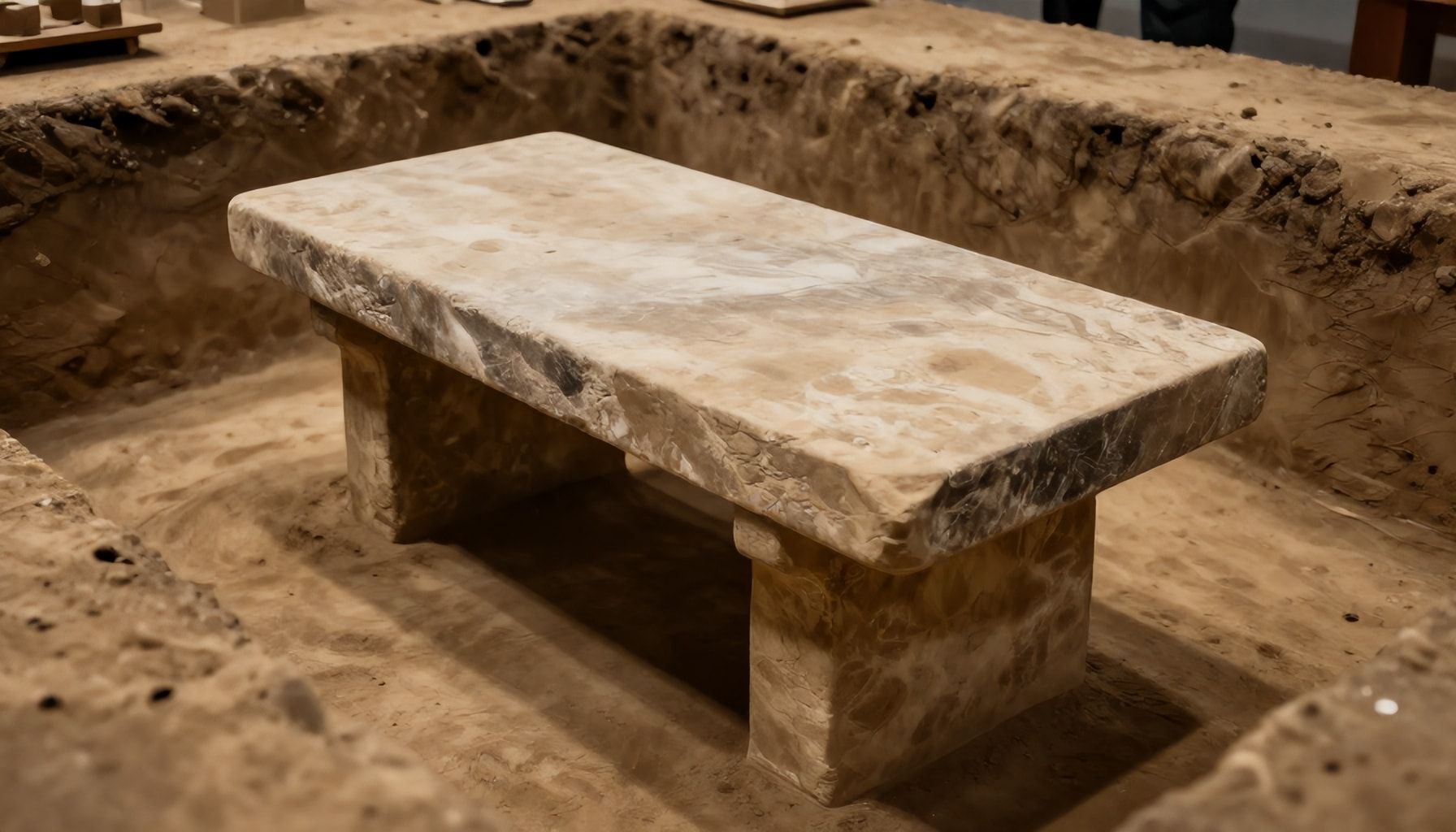 Tomb Excavation Uncovers Exceptionally Preserved Ancient Table