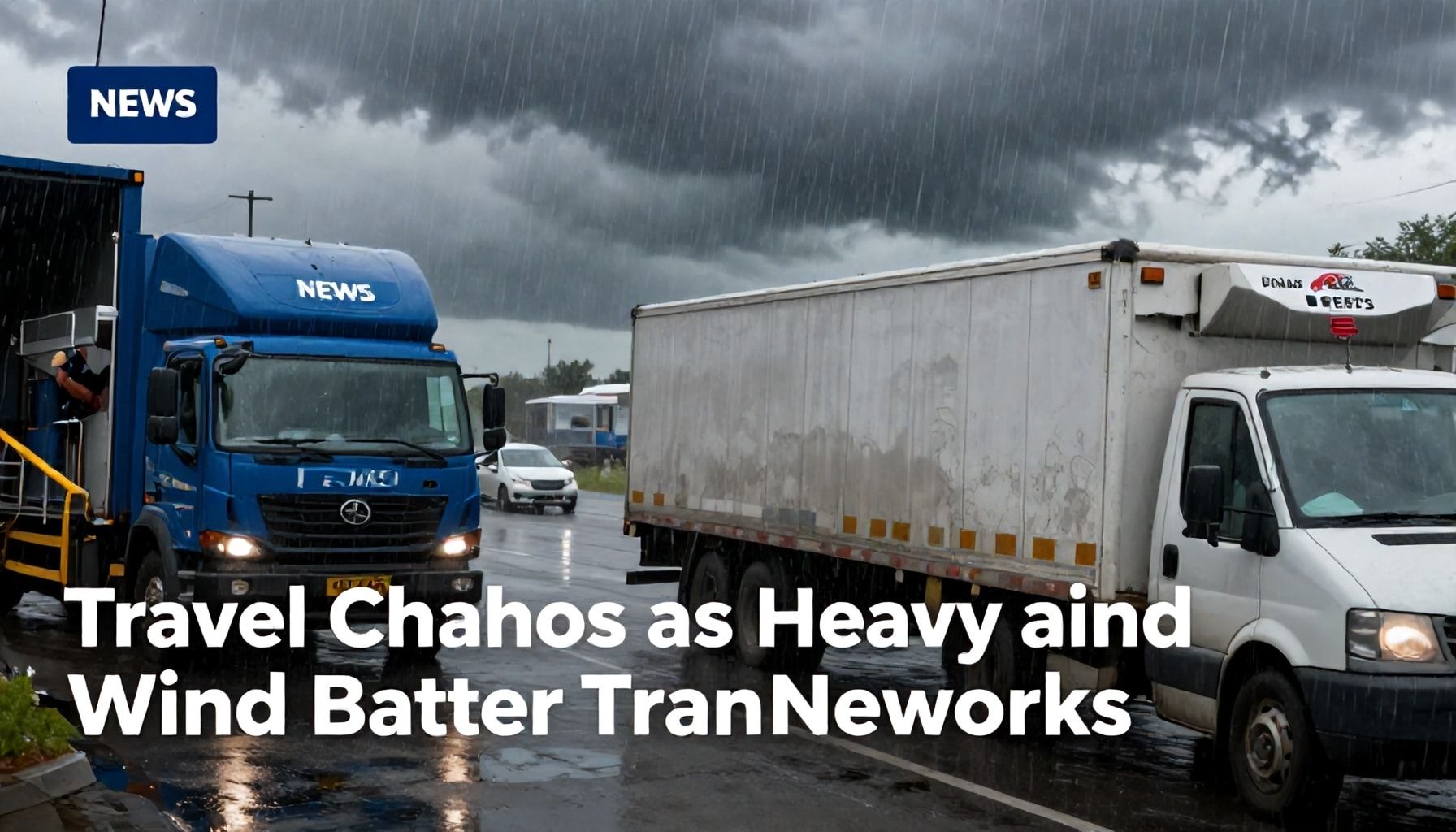 Travel Chaos as Heavy Rain and Wind Batter Transport Networks