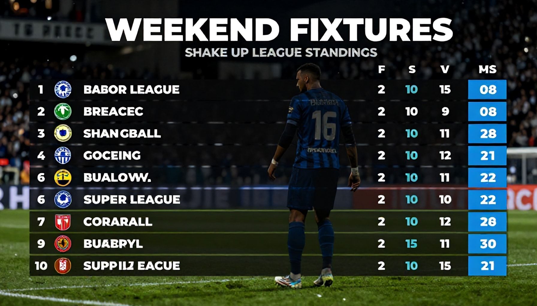 Weekend Fixtures Shake Up League Standings