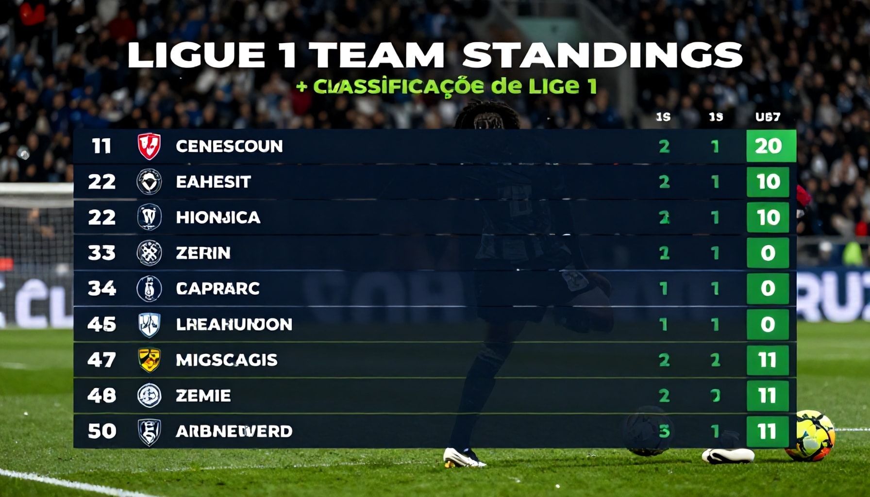 Weekend Matches Shake Up Ligue 1 Team Standings