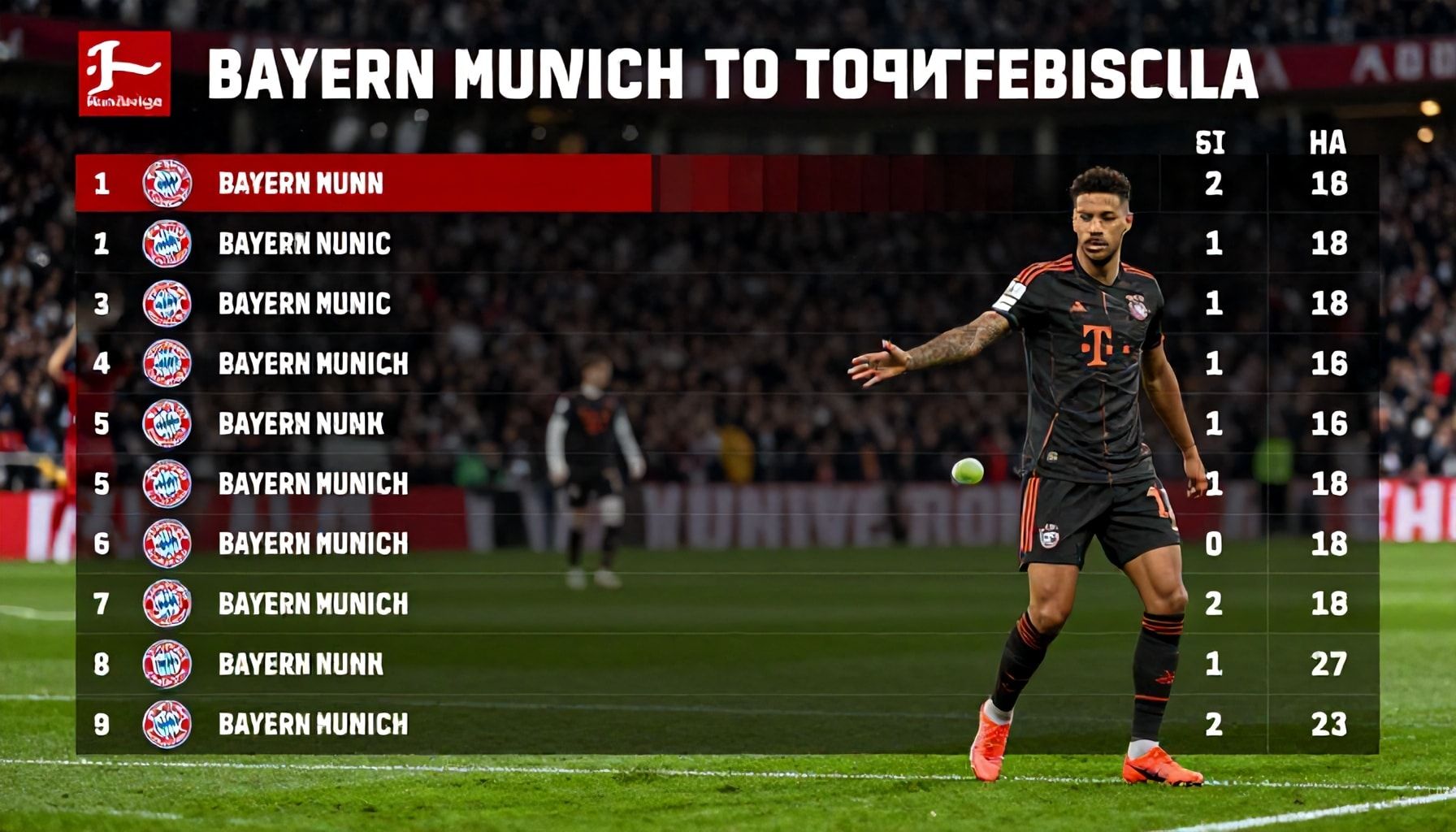 Weekend Wins Propel Bayern Munich to Top of Bundesliga Table