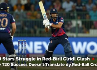 T20 Stars Struggle in Red-Ball Cricket Clash