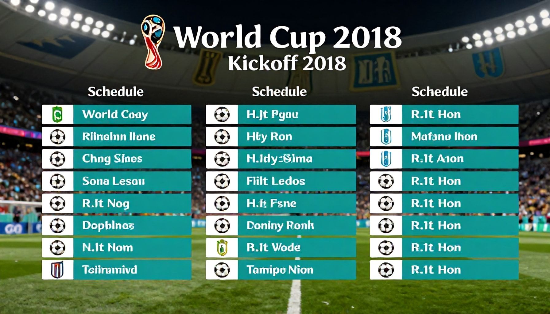 World Cup 2018 Kickoff Dates Announced