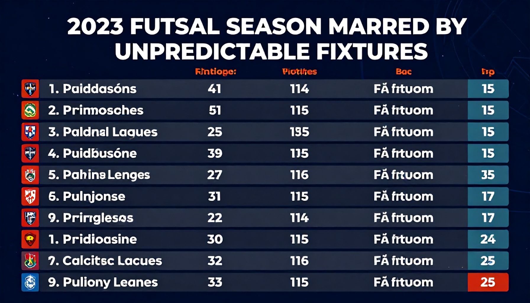 2023 Futsal Season Marred by Unpredictable Fixtures