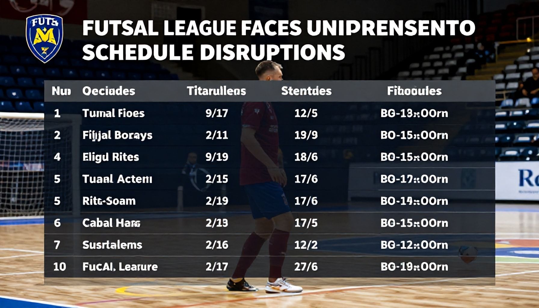 Futsal League Faces Unprecedented Schedule Disruptions
