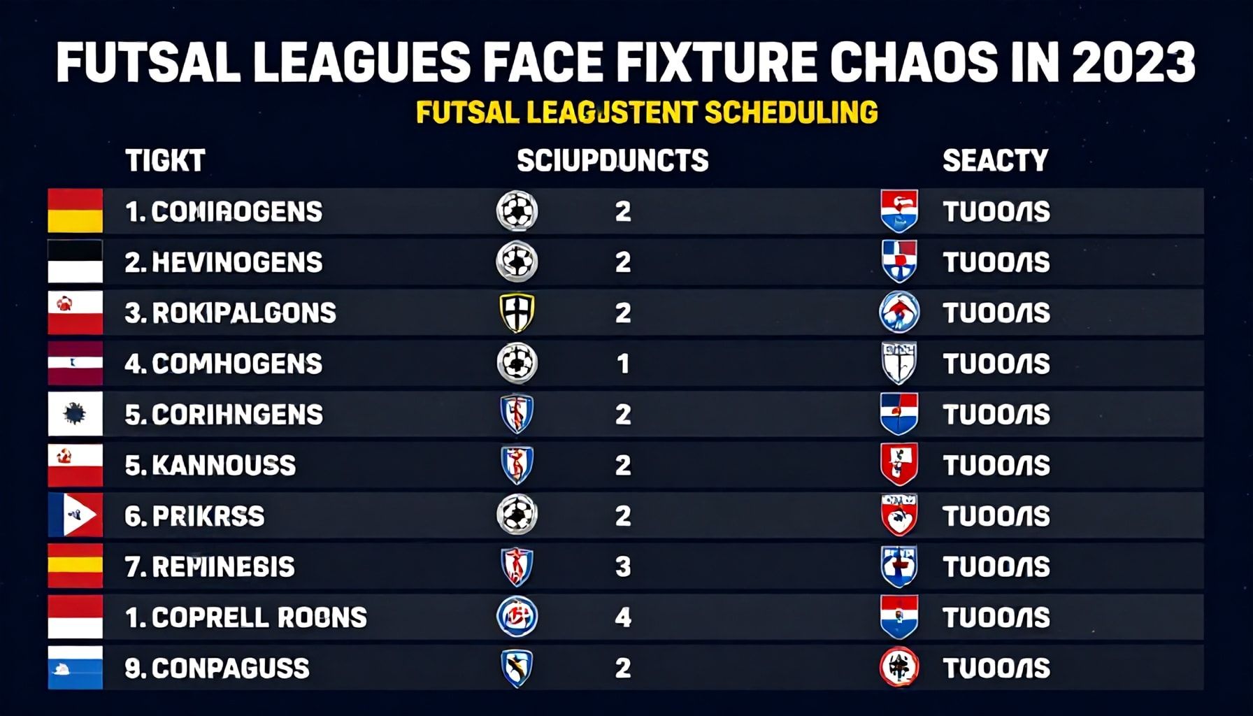 Futsal Leagues Face Fixture Chaos in 2023