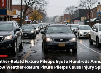 Weather-Related Fixture Pileups Injure Hundreds Annually