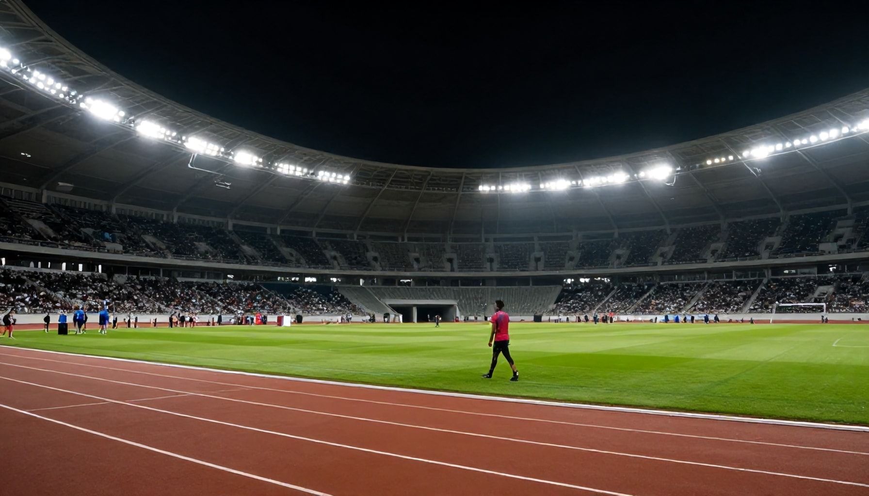 Insufficient Stadium Illumination Hinders Athletes' Evening Training