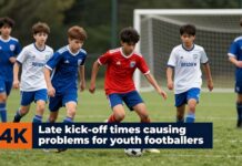 Youth footballers struggle with late kick-off times
