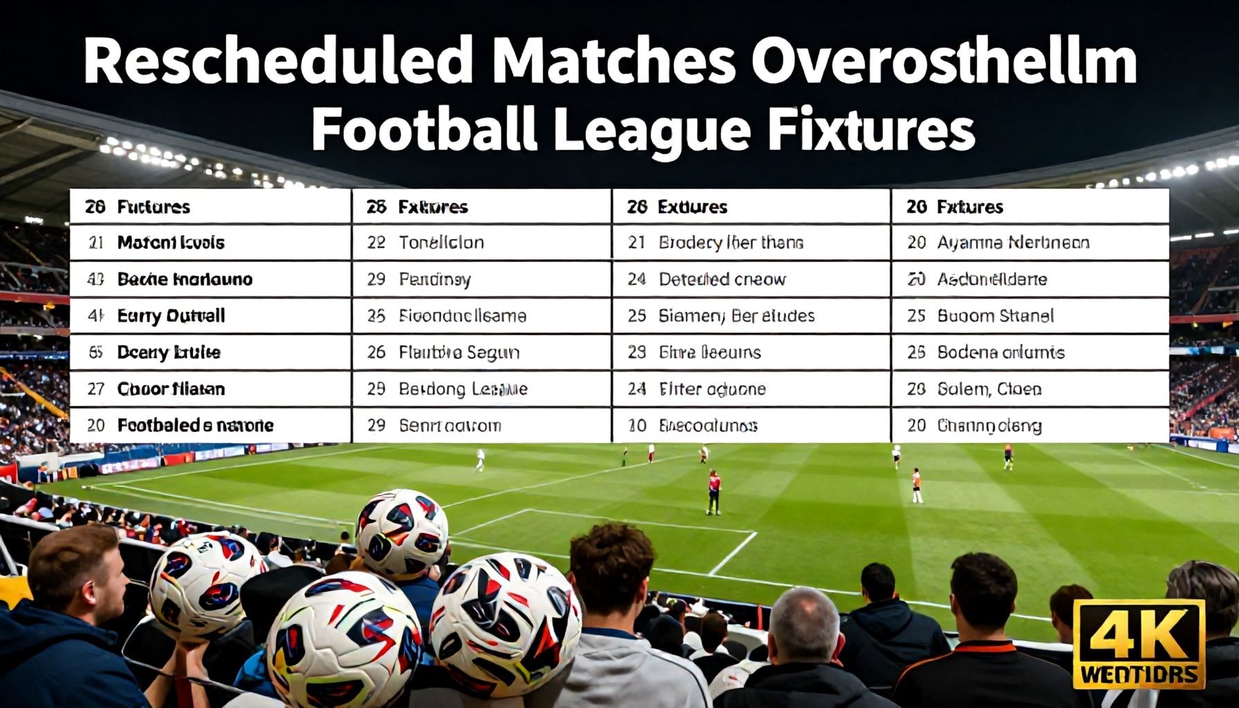 Rescheduled Matches Overwhelm Football League Fixtures