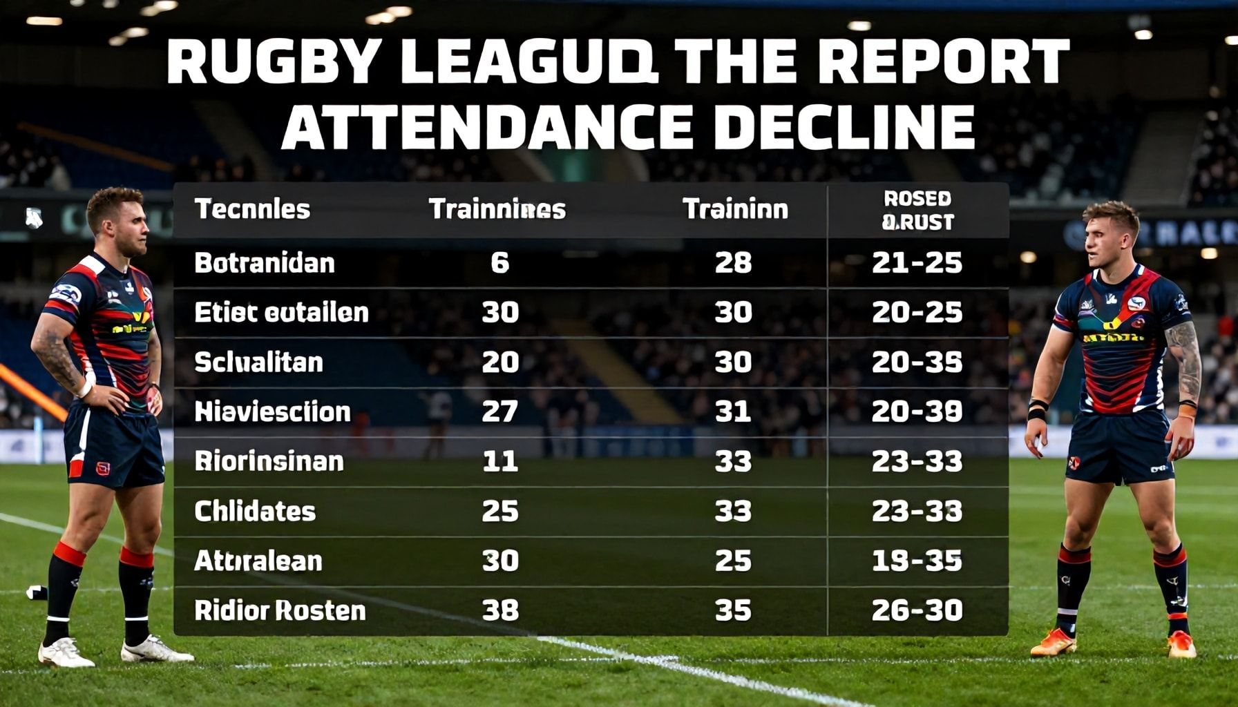 Rugby League Clubs Report Training Attendance Decline