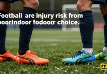 Footballers face injury risk from poor indoor footwear choices.