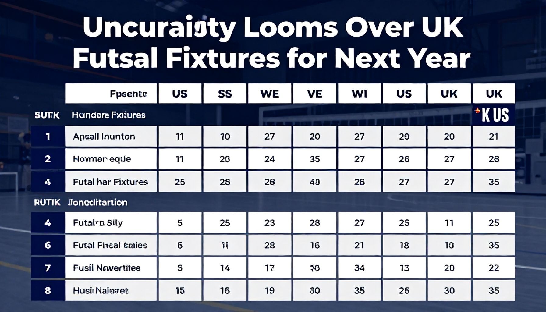 Uncertainty Looms Over UK Futsal Fixtures for Next Year