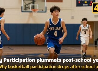 Teen basketball participation plummets post-school years