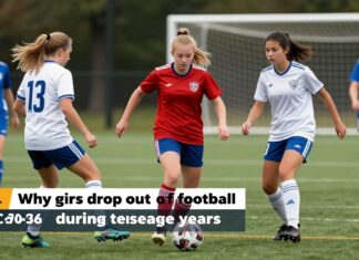Teenage girls quit football due to societal pressures and lack of support