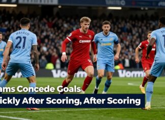 Teams Concede Goals Quickly After Scoring, Study Reveals