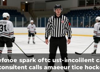 Referees spark outrage with inconsistent calls in amateur ice hockey