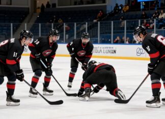 Teams hit the ice before proper hockey warm-ups, risking injury.