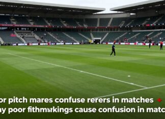 Poor pitch markings confuse referees in matches